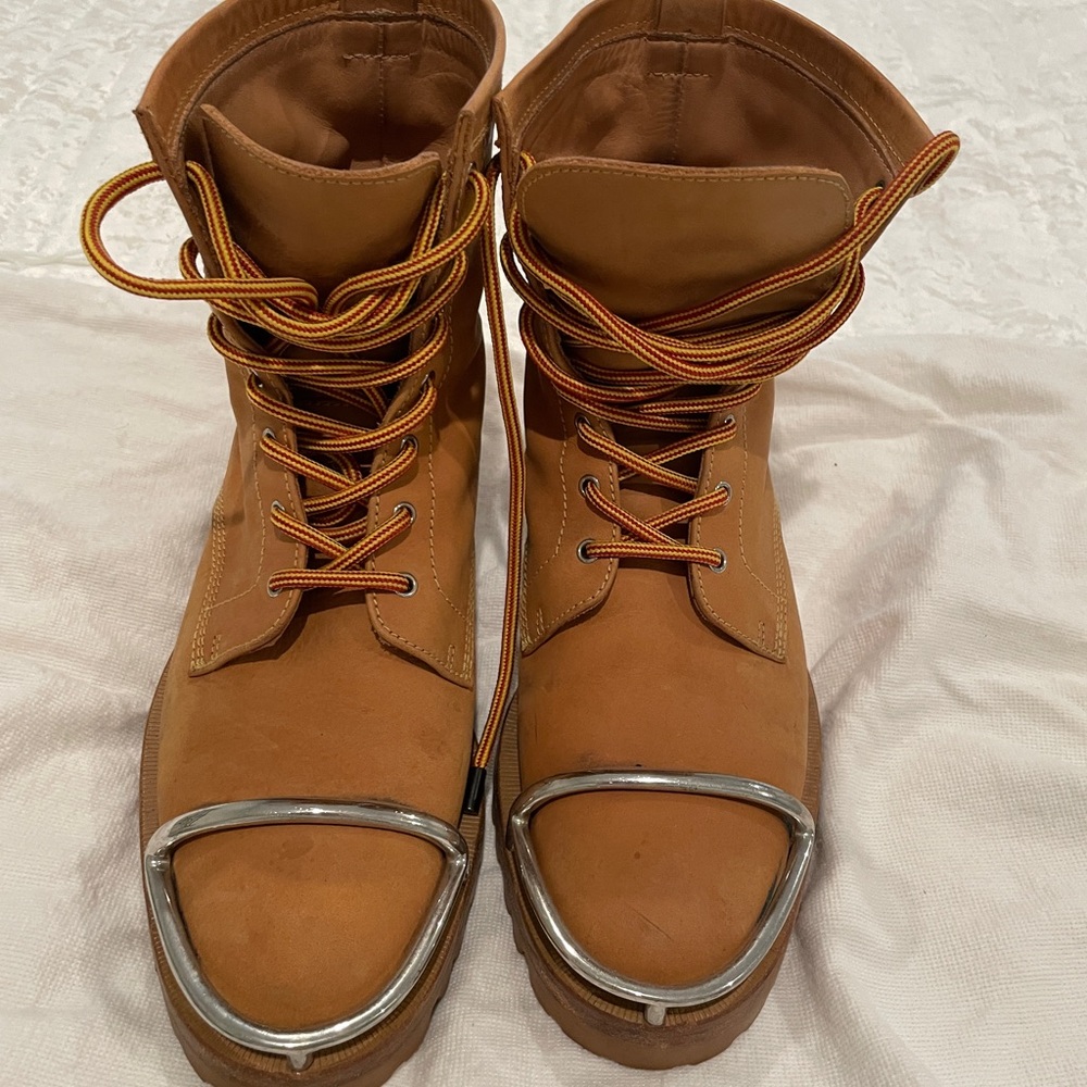Alexander Wang Brown Leather Boots with Silver Accents